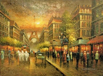 st032B escenas de impresionismo parisino Pinturas al óleo